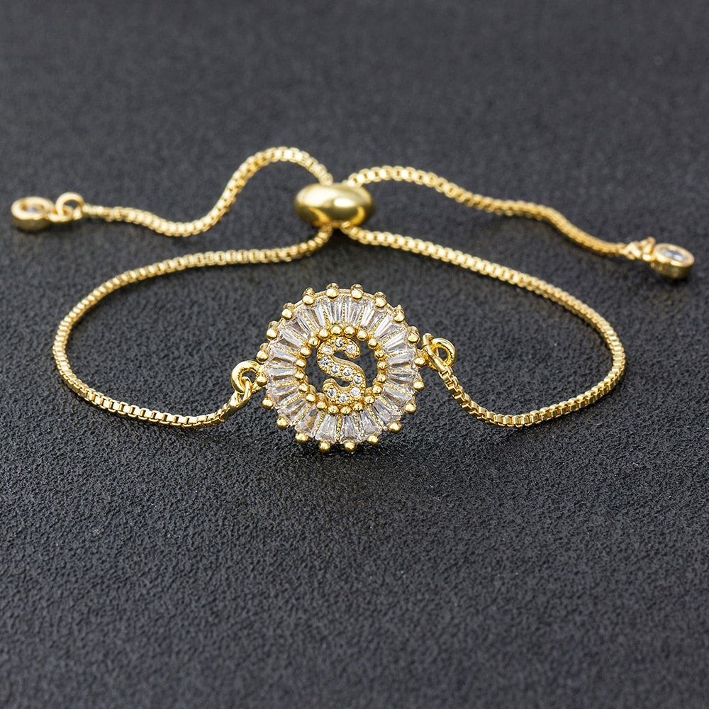 Beautiful Diamond Letter Initial Bracelet