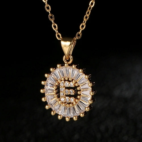 Dainty CZ Diamond Alphabet Letter Initial Necklace
