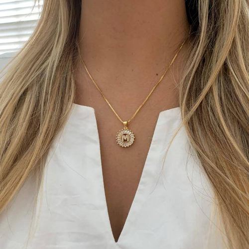 Dainty CZ Diamond Alphabet Letter Initial Necklace