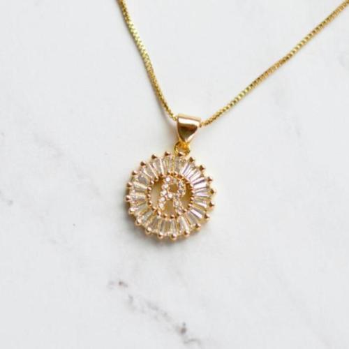 Dainty CZ Diamond Alphabet Letter Initial Necklace